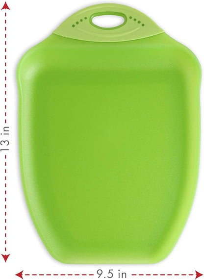 Dexas Chop & Scoop Cutting Board, 9.5 by 13 inches, Solid Green - Image 2