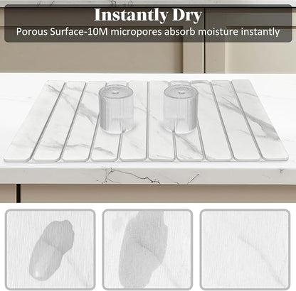 Large Stone Dish Drying Mats for Kitchen Counter, Fast Drying Collapsible Dish - Image 4