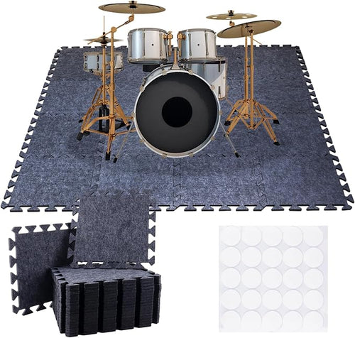 16 Pieces Thick Sound Absorbing Interlocking Floor Mats, High Density Piano by Wunzkii