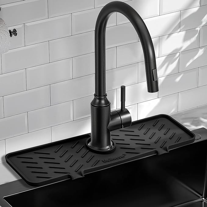 Silicone Faucet Mat for Kitchen Sink – Gen 2 Splash Guard by Meiliweser