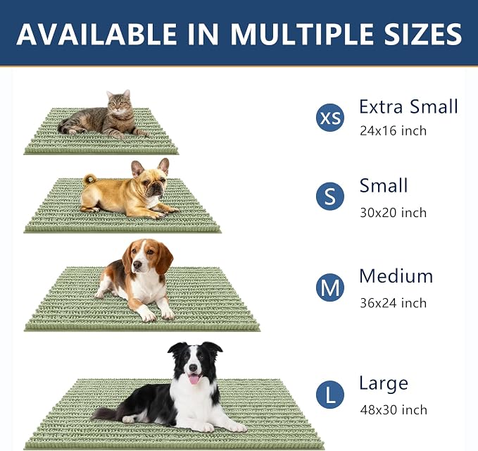 Smiry Dog Door Mat for Muddy Paws 40x32, Absorbent Dirt Trapper, Non-Slip - Image 3