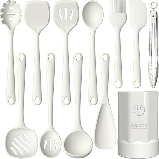 oannao Silicone Kitchen Utensils Set, 600°F Heat Resistant Silicone Cooking by oannao