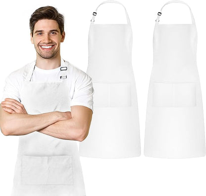 Adjustable Bib Apron 100% Polyester Kitchen Aprons Waterdrop Resistant Aprons by Avalon+Kitchen