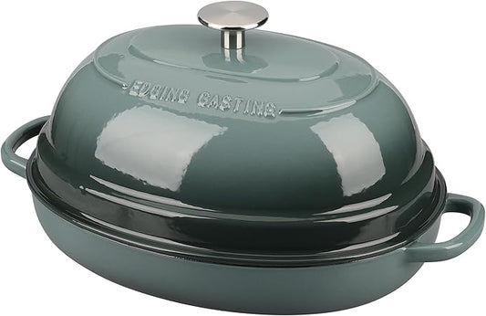 EDGING CASTING Enameled Oval Cast Iron Dutch Oven Pot by EDGINGCOOKWARE