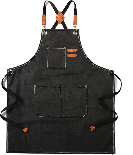 Tosewever Canvas Cross Back Chef Cotton Aprons by Tosewever