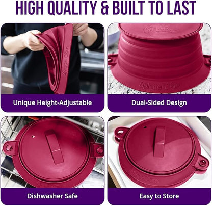L.I.Q Silicone Splatter Guard – Fits 10 and 12 Inch Pots – Microwave Safe and - Image 4