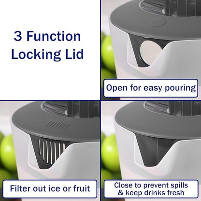 Water Pitcher with Lid 1 Gallon Pitcher, Freezer/Dishwasher Safe, BPA Free & - Image 4