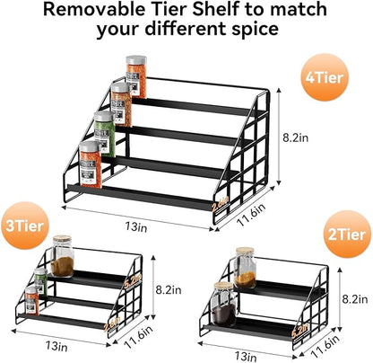 Bunoxea Spice Rack 4 Tier Kitchen Cabinet Organizer, Countertop Spice Rack - Image 2