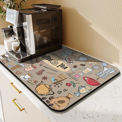 Coffee Bar Mat Accessories for Countertop Super Absorbent Anti-Slip Silicone - Image 3