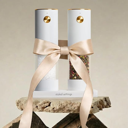 White Electric Salt and Pepper Grinder Set – Automatic Salt and Pepper Grinder - Image 9