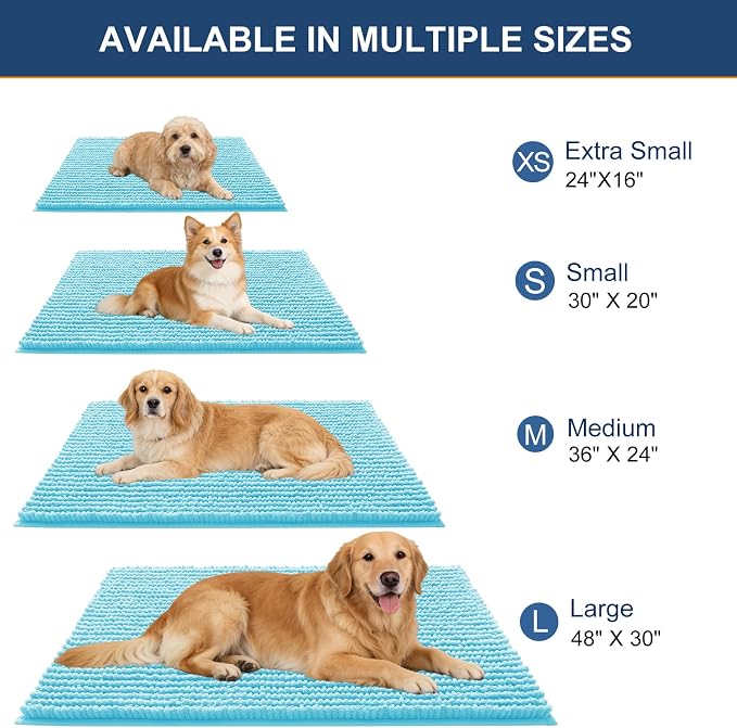 OLANLY Dog Door Mat for Muddy Paws 36x24, Ultra Absorbent Chenille Mud Doormat - Image 2