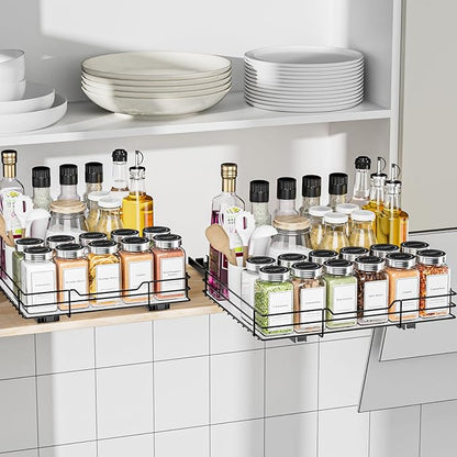 BOIVSHI Spice Rack Organizer for Cabinet, 1 Tier Pull Out Spice Rack, Spice - Image 8