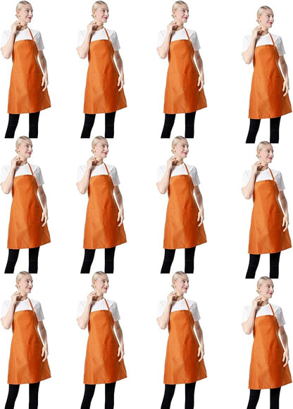 Orange Plain Bib Aprons Bulk in Big Size by TSDSTORY