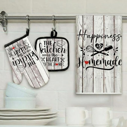 Sratte 6 Pcs Kitchen Decor Accessories Set Farmhouse Towels Pot Holders Oven - Image 7