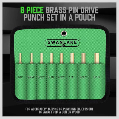 SWANLAKE 8-Piece Brass Punch Set, Removing Repair Tool1/8" - Image 2