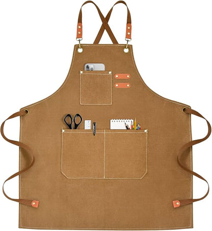 OUNLEN Chef Apron for Men Women Canvas Aprons by OUNLENAPRON