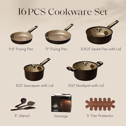 CAROTE Pots and Pans Set Nonstick, Dishwasher, RV/Camping Cookware Set - Image 2