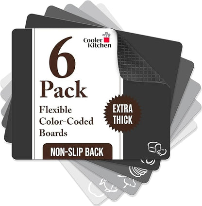 Cooler Kitchen Extra Thick Flexible Plastic Cutting Board Mats by CoolerKitchen