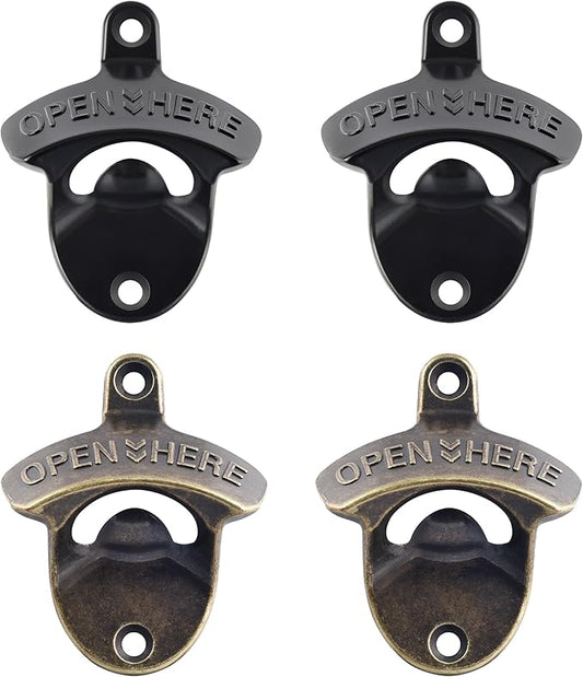 Bottle Opener Wall Mounted, Rustic Mountable Beer Opener Bronze by Wallmountedbottleopener