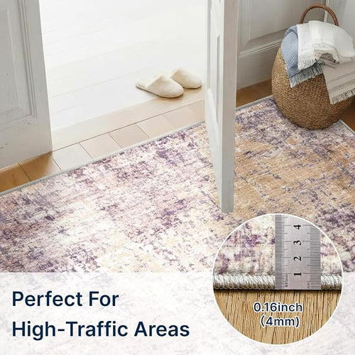 2x6 Rug for Entryway Hallway-No Slip Soft Carpets Modern Abstract Indoor Floor - Image 2