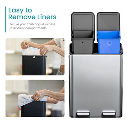 Home Zone Living 16 Gallon Kitchen Trash Can - Image 4
