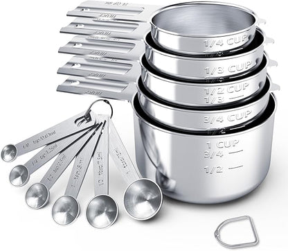 TILUCK Stainless Steel Measuring Cups & Spoons Set, Cups and Spoons, Kitchen by TILUCKBringsGoodLuck