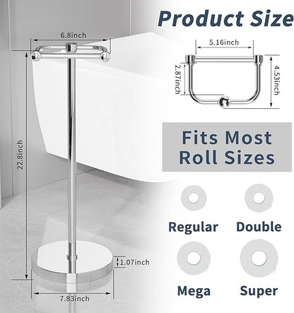RARXTR Toilet Paper Holder Stand, Post Pivoting Design Free Standing Toilet - Image 6