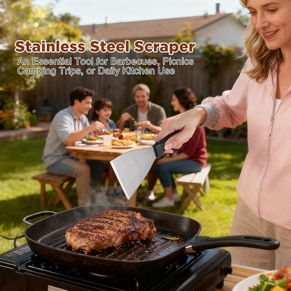 Griddle Scraper，Stainless Steel Grill Scraper, Slant Edge Metal Spatula - Image 7