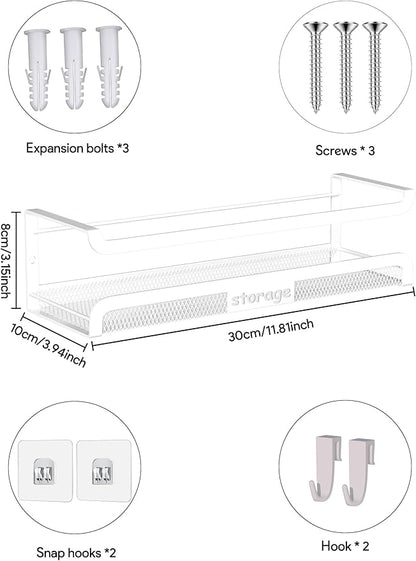 Spice Rack Wall Mount with Hooks - Image 3