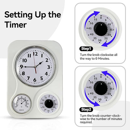 Lily's Home - 9.5 Inch x 12.5 Inch - Retro Kitchen Wall Clock, Vintage Wall - Image 7