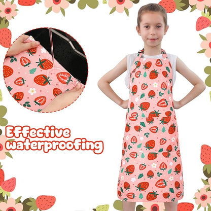 2 Pack Kids Apron, Cute Cooking Aprons, Waterproof Art Apron - Image 4