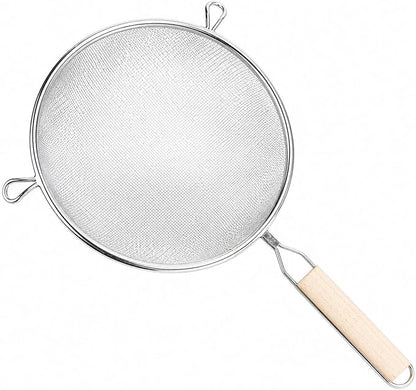 Huji 8-Inch Stainless Steel Double Mesh Food Strainer Colander - Image 3