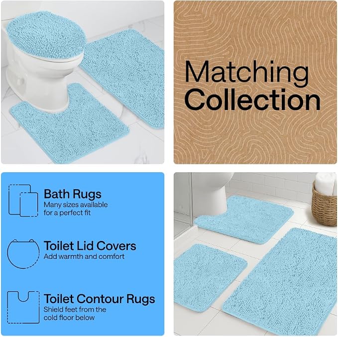 GORILLA GRIP Bath Rug Mat 60x24, Thick Soft Absorbent Chenille, Quick Dry - Image 8