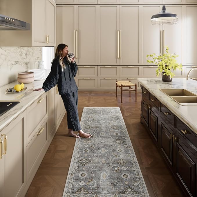 Washable Runners for Hallways Kitchen Rugs: 2'x10' Runner Rug Stain Resistant - Image 2