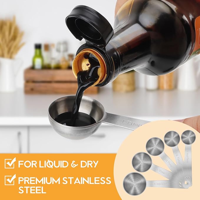6 PCS 1 Teaspoon Stainless Steel Single Measuring Spoon - Image 2