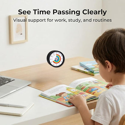 Searon Quiet Visual Timer with Magnet, Countdown Timer with Rainbow Disk and - Image 3