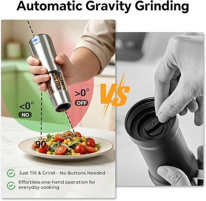 StarOcean Electric Salt and Pepper Grinder Set, Automatic Gravity Grinder - Image 2