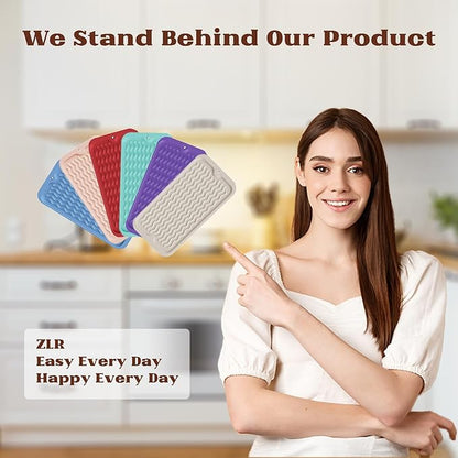ZLR Silicone Dish Drying Mat for Kitchen Counter, Eco-Friendly Fast Dry Dish Mat - Image 7