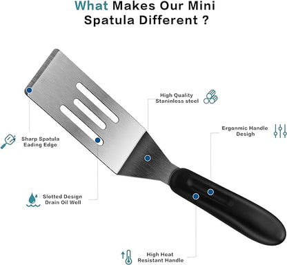 Small Spatula Professional Mini Serving Spatula, 2 Pieces Stainless Steel Metal - Image 3