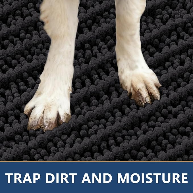 Smiry Dog Door Mat for Muddy Paws 70x24, Absorbent Dirt Trapper, Non-Slip - Image 4