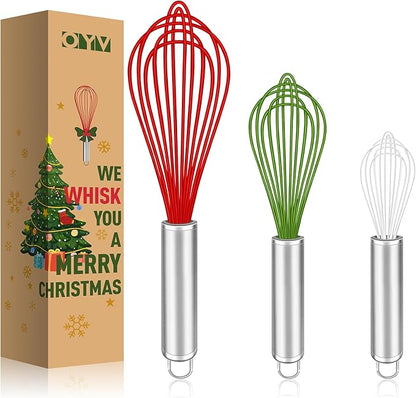 OYV Christmas Whisk Set – 3 Sizes – Holiday Red, Cooking & Mixing, Christmas by OYV