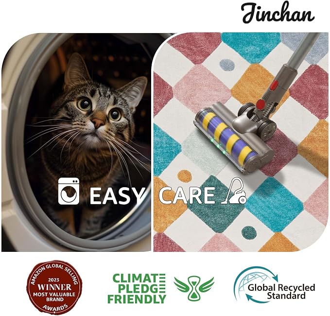 jinchan Macy 6x9 Kids Area Rug for Classroom Modern Colorful Nursery Rug - Image 8