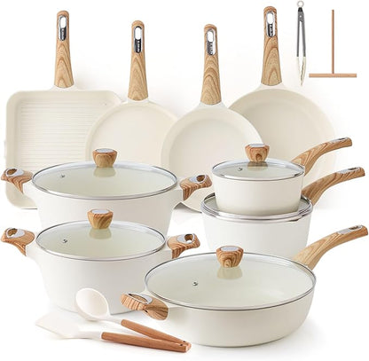 SENSARTE Ceramic Cookware Sets, Pots and Pans Set Non stick, Non toxic Healthy by SENSARTE