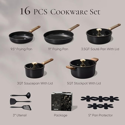 CAROTE Ceramic Cookware Set Nonstick, Non-Toxic & PFAS-Free, Dishwasher - Image 2