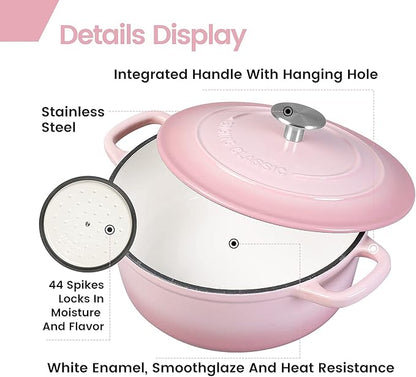 EDGING CASTING Enameled Cast Iron Covered 5.5 Quart Dutch Oven - Image 5
