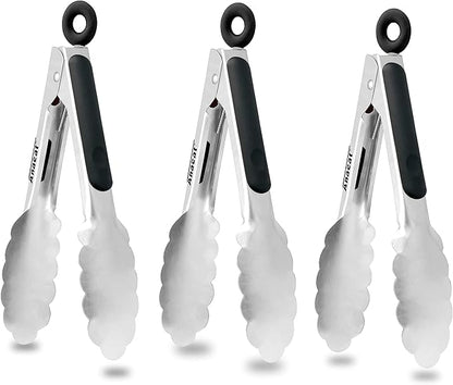 Anaeat 3 Pack 7" Mini Stainless Steel Cooking Tongs by Anaeat