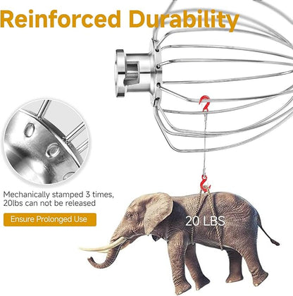 K45WW Whisk Attachment for 4.5 5 QT KitchenAid Tilt-Head Stand Mixer, 6 Wire - Image 5