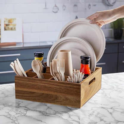 ALELION Acacia Wood Utensil Holder - Image 3