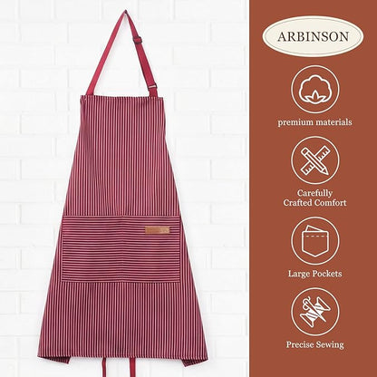 2 Pack Cooking Aprons Adjustable Bib Apron - Image 3