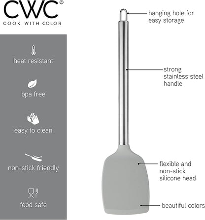 COOK WITH COLOR Silicone Cooking Utensils, Kitchen Utensil Set, Cooking Utensils - Image 6